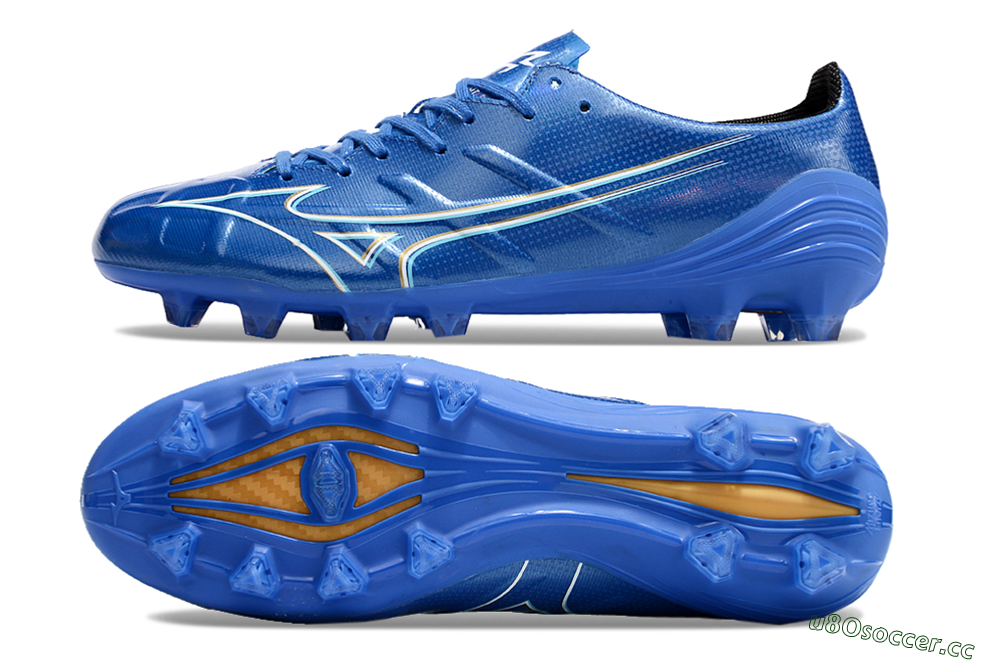 Men's Mizuno Monarcida Alpha FG Firm Ground Low-Tops Football Boots - Blue/White/Yellow 1