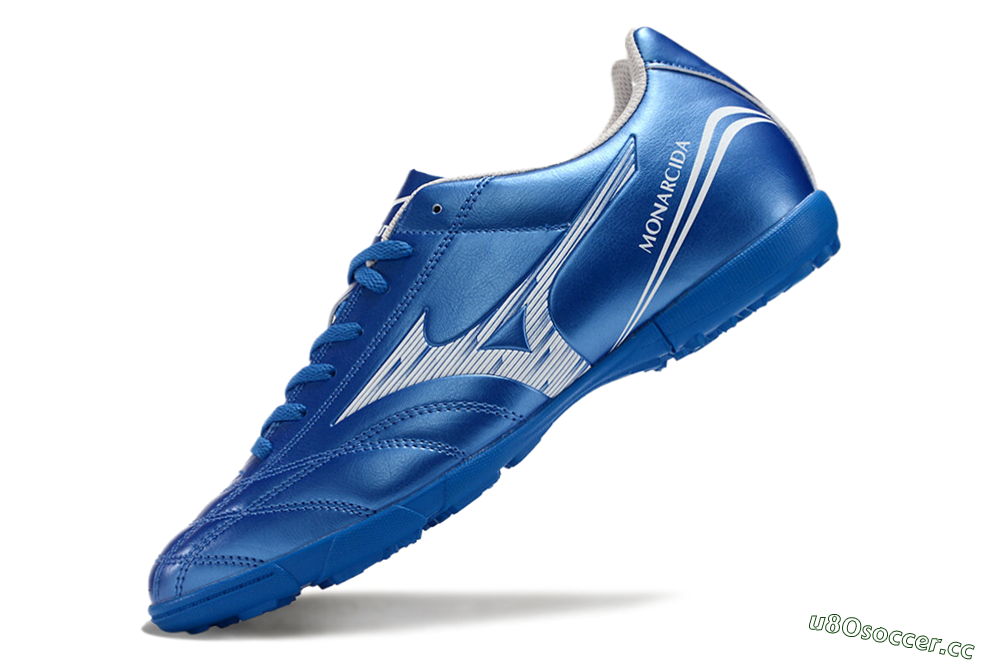 Men's Mizuno Monarcida Neo TF Artificial Turf Low-Tops Football Shoes - Blue/White 5