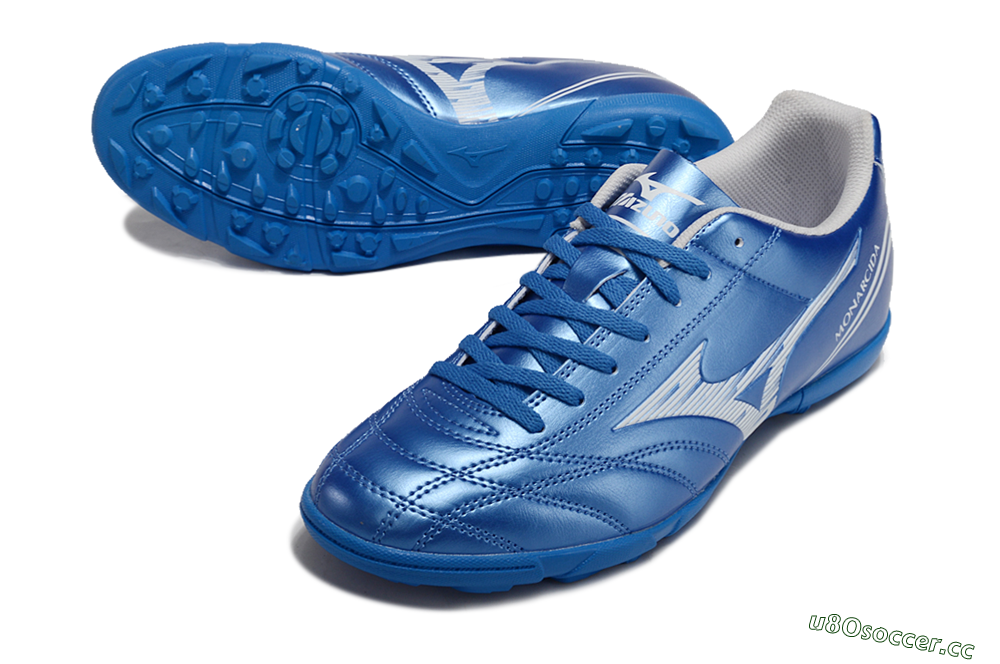 Men's Mizuno Monarcida Neo TF Artificial Turf Low-Tops Football Shoes - Blue/White 3