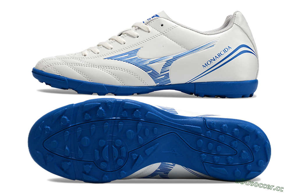 Men's Mizuno Monarcida Neo TF Artificial Turf Low-Tops Football Shoes - White/Blue 1