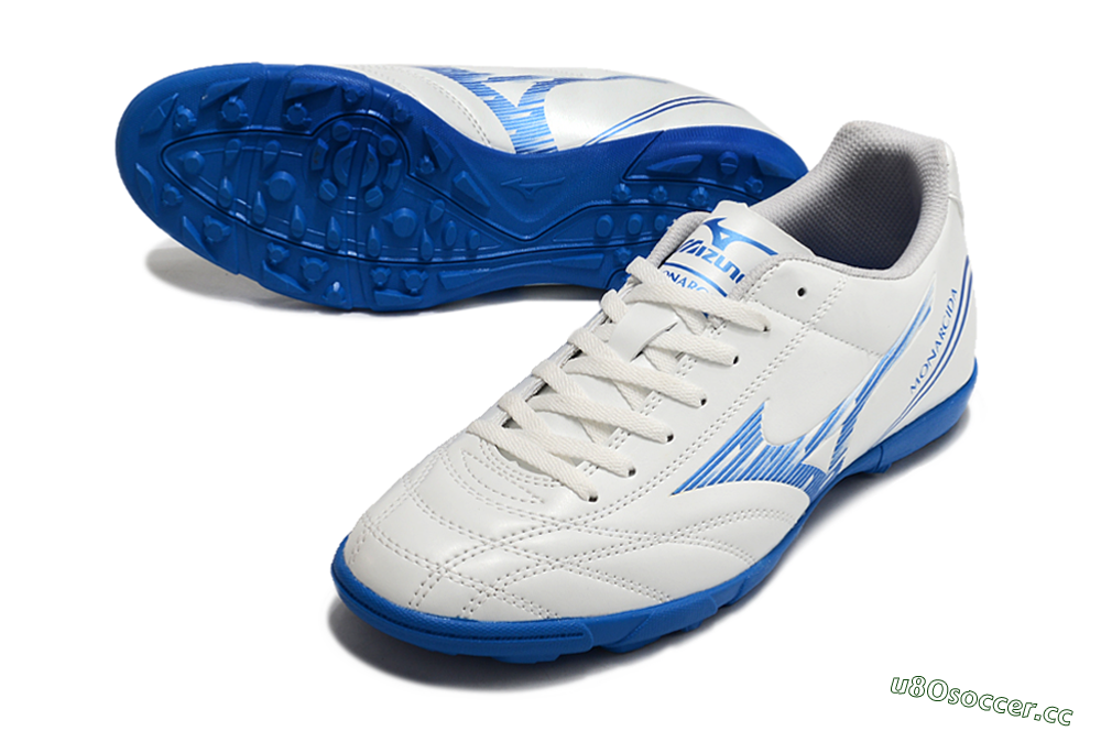 Men's Mizuno Monarcida Neo TF Artificial Turf Low-Tops Football Shoes - White/Blue 3