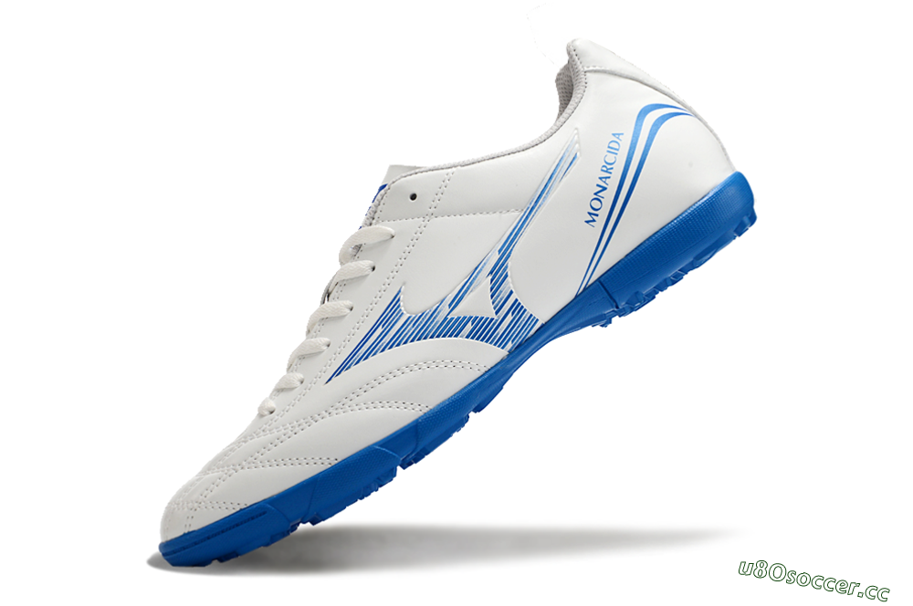 Men's Mizuno Monarcida Neo TF Artificial Turf Low-Tops Football Shoes - White/Blue 5