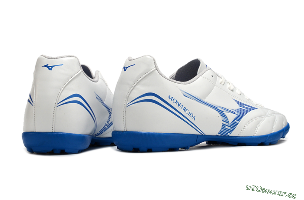 Men's Mizuno Monarcida Neo TF Artificial Turf Low-Tops Football Shoes - White/Blue 6