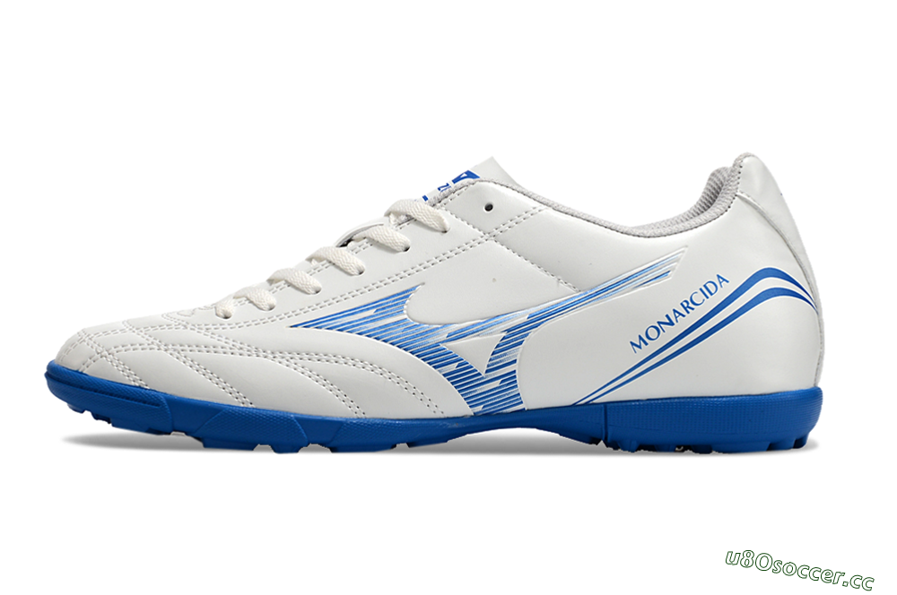 Men's Mizuno Monarcida Neo TF Artificial Turf Low-Tops Football Shoes - White/Blue 0