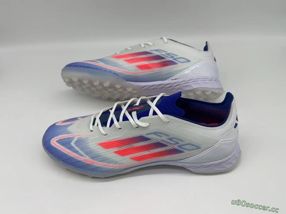 Men's Adidas F50 Pro TF Artificial Turf Low-Tops Football Shoes - Blue/Red/Beige