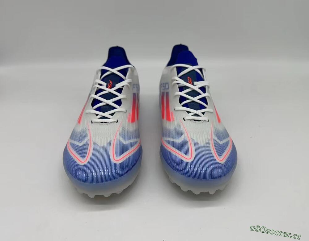 Men's Adidas F50 Pro TF Artificial Turf Low-Tops Football Shoes - Blue/Red/Beige