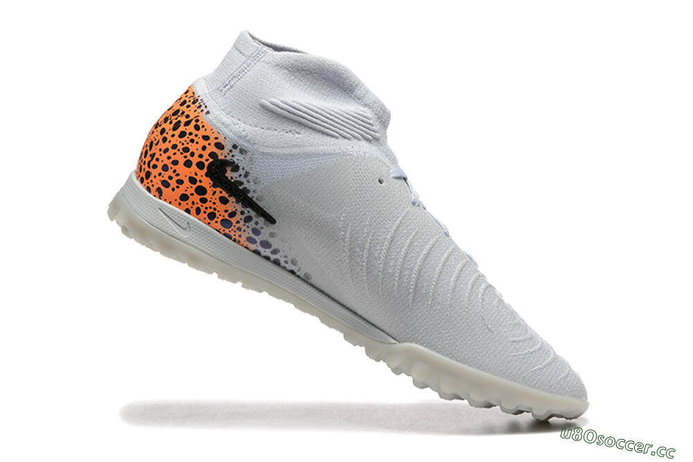 Men's Nike Phantom Luna Elite TF Artificial Turf High-Tops Football Shoes - Grey/Black/Leopard 7