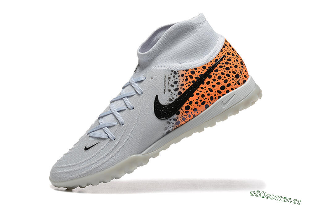 Men's Nike Phantom Luna Elite TF Artificial Turf High-Tops Football Shoes - Grey/Black/Leopard 8