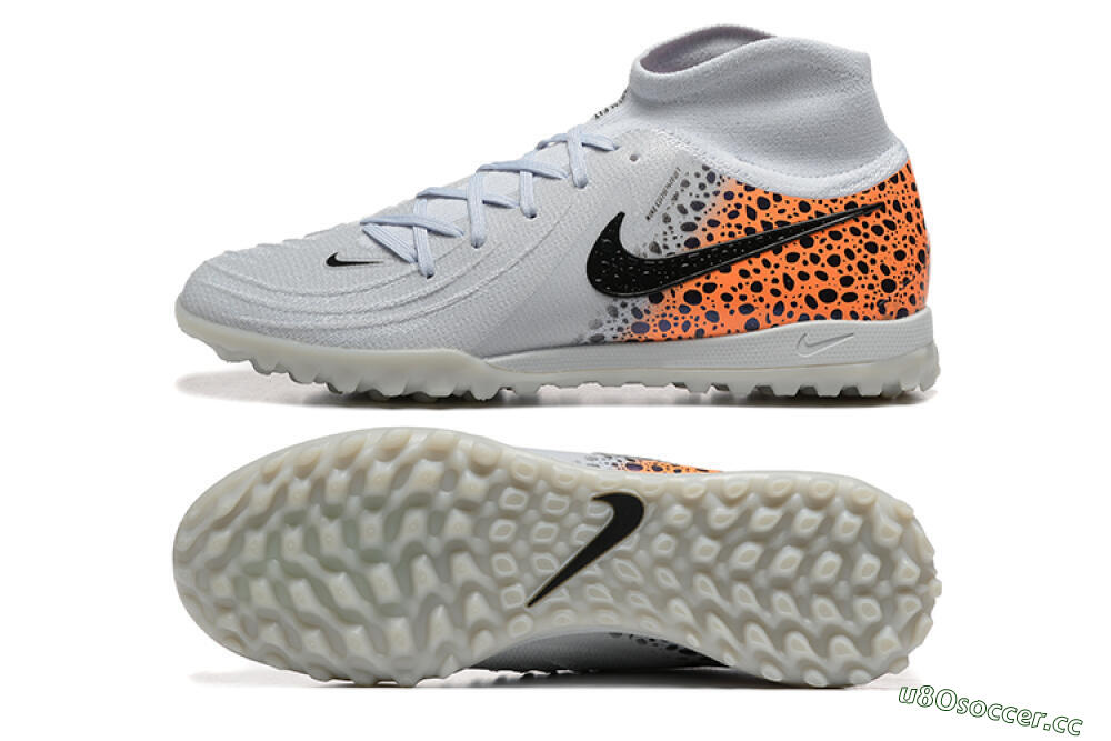 Men's Nike Phantom Luna Elite TF Artificial Turf High-Tops Football Shoes - Grey/Black/Leopard 1