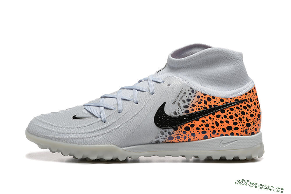Men's Nike Phantom Luna Elite TF Artificial Turf High-Tops Football Shoes - Grey/Black/Leopard 0