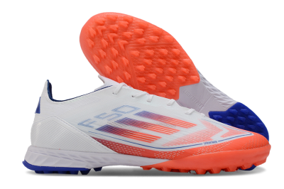Men's Adidas F50 Pro TF Artificial Turf Low-Tops Football Shoes - White/Red/Blue
