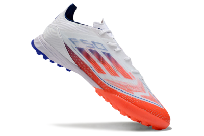 Men's Adidas F50 Pro TF Artificial Turf Low-Tops Football Shoes - White/Red/Blue