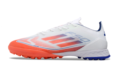 Men's Adidas F50 Pro TF Artificial Turf Low-Tops Football Shoes - White/Red/Blue