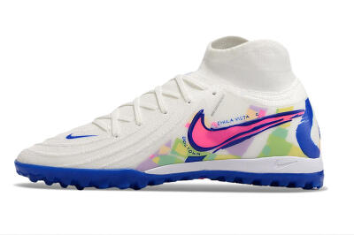 Men's Nike Phantom Luna Elite TF Artificial Turf High-Tops Football Shoes - White/Pink/Blue
