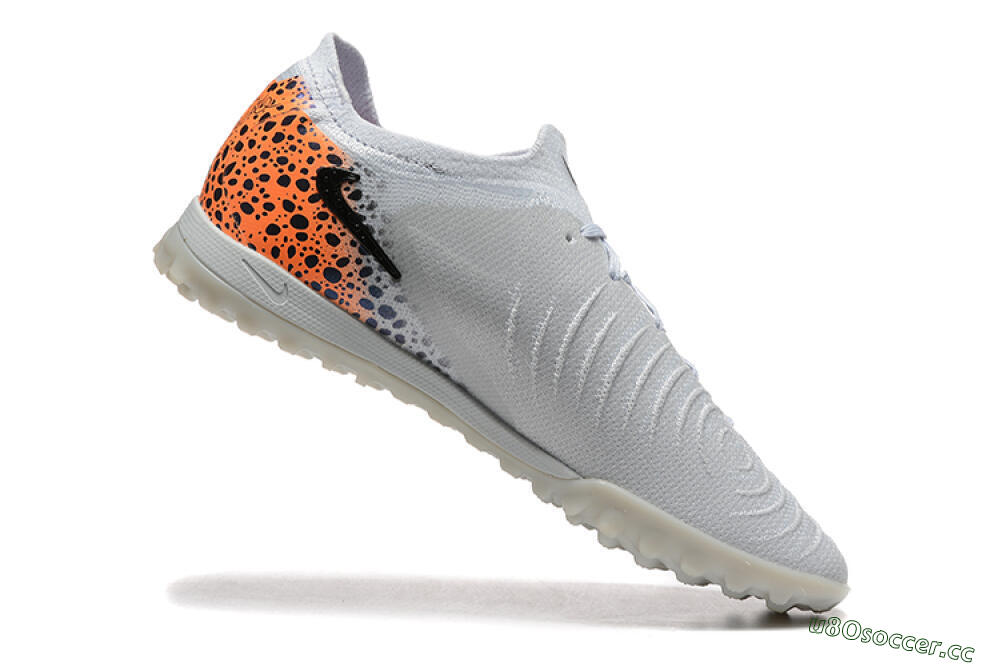 Men's Nike Phantom GX 2 Elite TF Artificial Turf Low-Tops Football Shoes - Grey/Black/Leopard 7