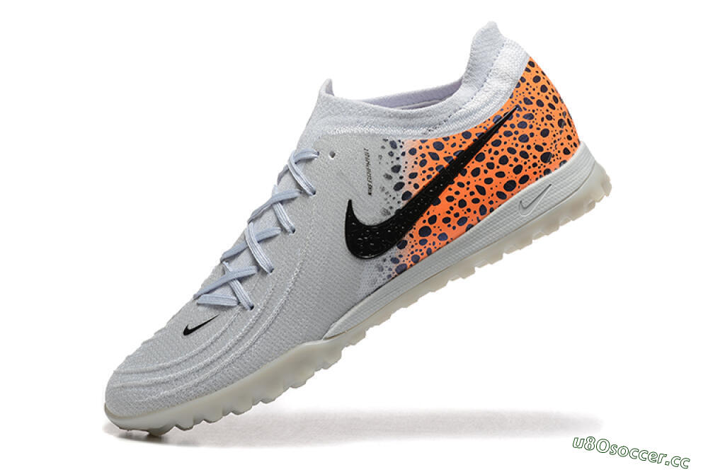 Men's Nike Phantom GX 2 Elite TF Artificial Turf Low-Tops Football Shoes - Grey/Black/Leopard 8