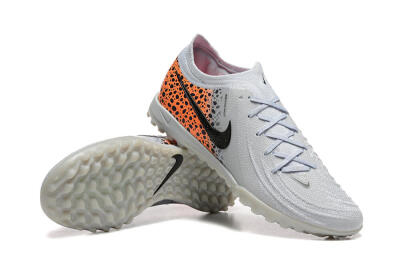 Men's Nike Phantom GX 2 Elite TF Artificial Turf Low-Tops Football Shoes - Grey/Black/Leopard