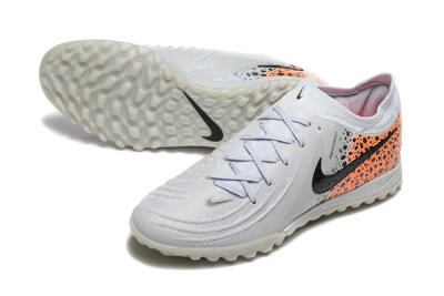 Men's Nike Phantom GX 2 Elite TF Artificial Turf Low-Tops Football Shoes - Grey/Black/Leopard