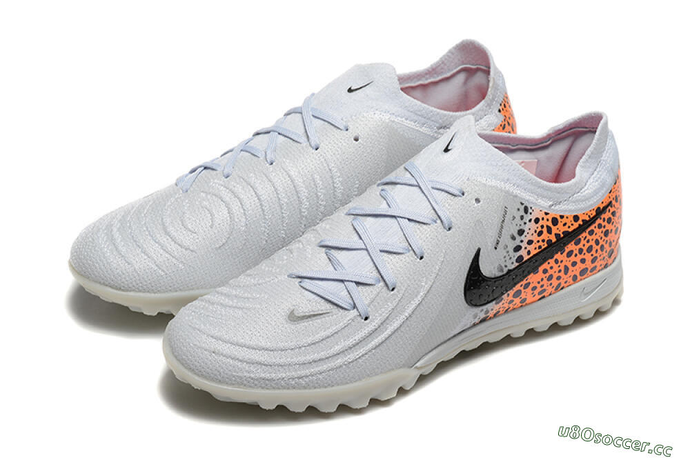 Men's Nike Phantom GX 2 Elite TF Artificial Turf Low-Tops Football Shoes - Grey/Black/Leopard 5