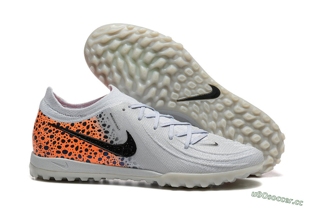 Men's Nike Phantom GX 2 Elite TF Artificial Turf Low-Tops Football Shoes - Grey/Black/Leopard 2