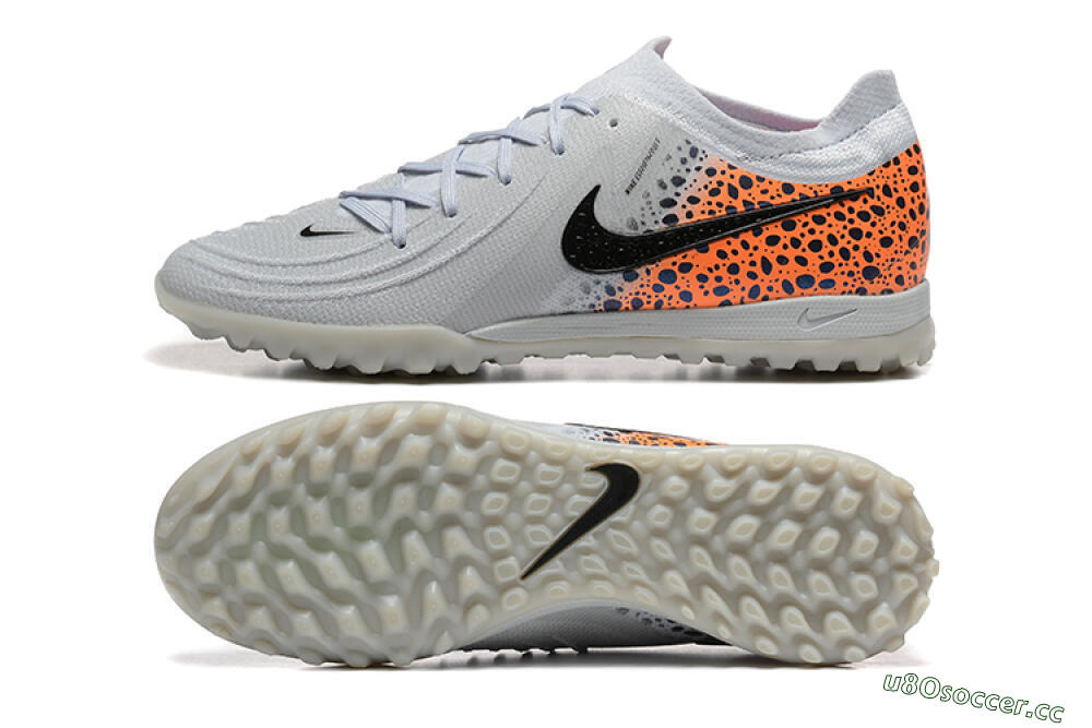 Men's Nike Phantom GX 2 Elite TF Artificial Turf Low-Tops Football Shoes - Grey/Black/Leopard 1