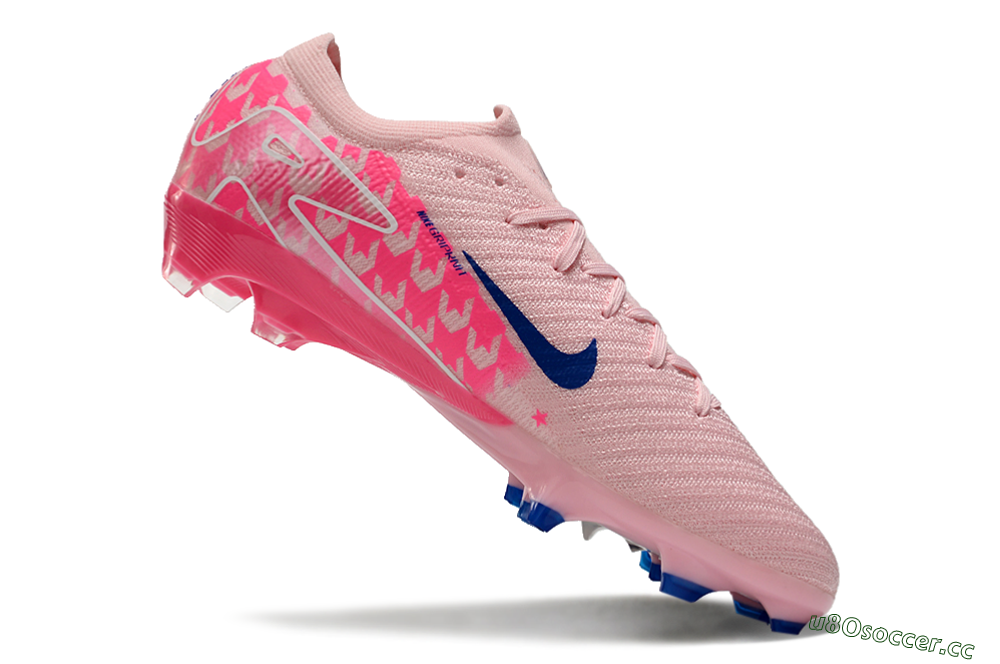 Men's Nike Air Zoom Mercurial Vapor 16 Elite FG Firm Ground Low-Tops Football Boots - Pink/White/Blue 4