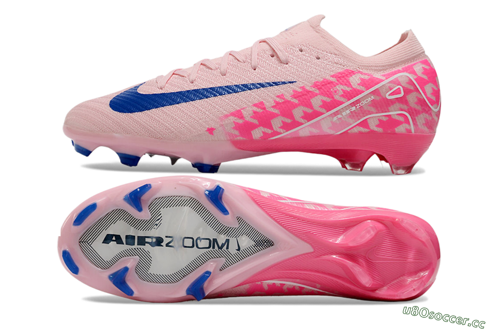 Men's Nike Air Zoom Mercurial Vapor 16 Elite FG Firm Ground Low-Tops Football Boots - Pink/White/Blue 1