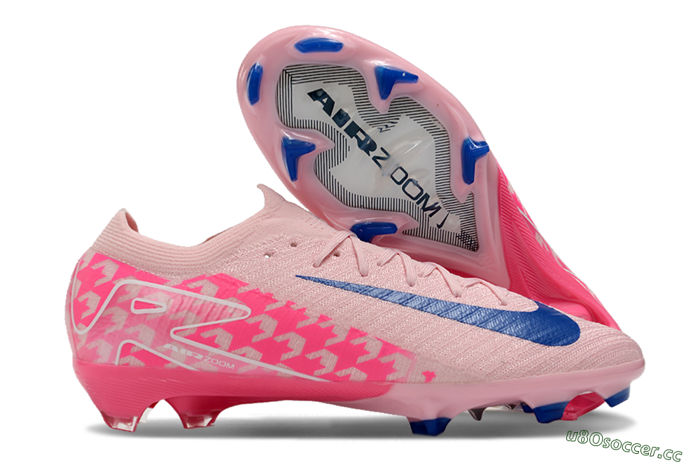 Men's Nike Air Zoom Mercurial Vapor 16 Elite FG Firm Ground Low-Tops Football Boots - Pink/White/Blue 2