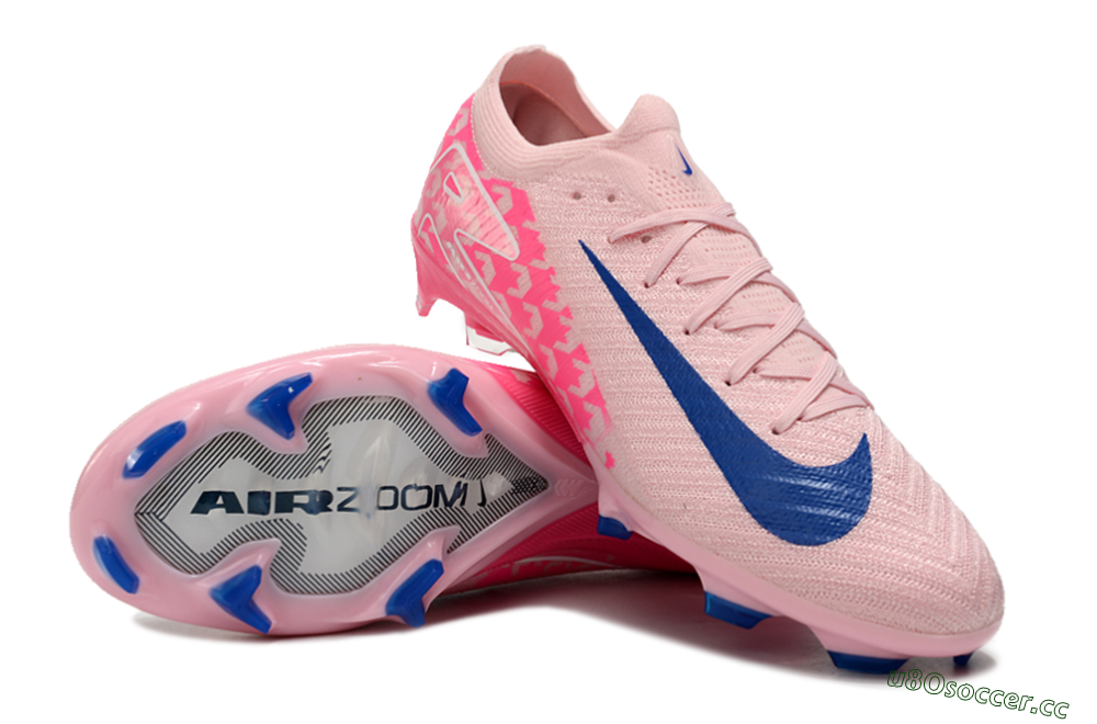Men's Nike Air Zoom Mercurial Vapor 16 Elite FG Firm Ground Low-Tops Football Boots - Pink/White/Blue 3
