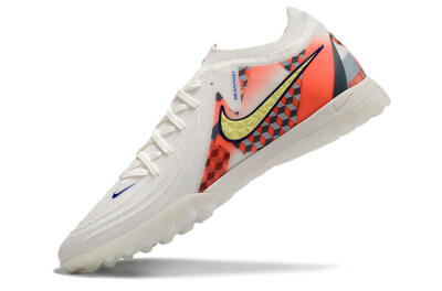 Men's Nike Phantom GX 2 Elite TF Artificial Turf Low-Tops Football Shoes - White/Yellow/Pink