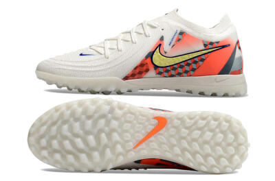 Men's Nike Phantom GX 2 Elite TF Artificial Turf Low-Tops Football Shoes - White/Yellow/Pink