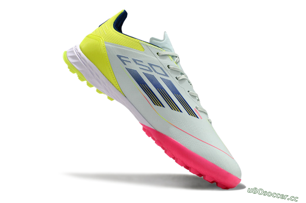 Men's Adidas F50 Pro TF Artificial Turf Low-Tops Football Shoes - Almost Blue/Semi Lucid Blue/Semi Solar Yellow 4