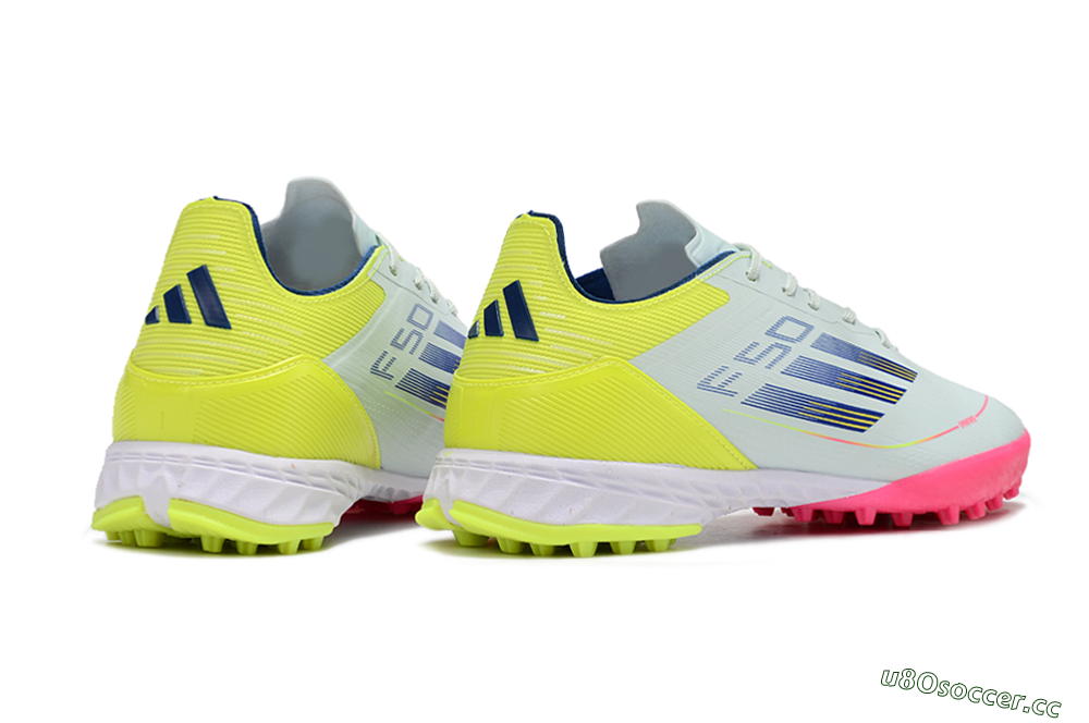 Men's Adidas F50 Pro TF Artificial Turf Low-Tops Football Shoes - Almost Blue/Semi Lucid Blue/Semi Solar Yellow 6