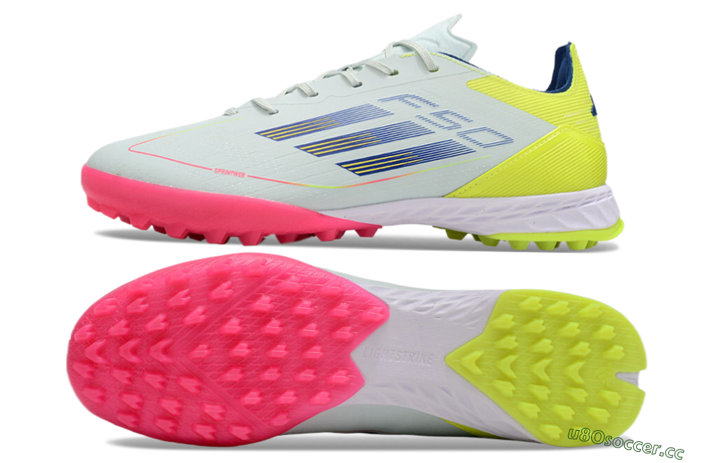 Men's Adidas F50 Pro TF Artificial Turf Low-Tops Football Shoes - Almost Blue/Semi Lucid Blue/Semi Solar Yellow 1