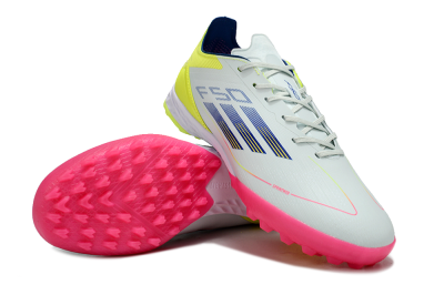 Men's Adidas F50 Pro TF Artificial Turf Low-Tops Football Shoes - Almost Blue/Semi Lucid Blue/Semi Solar Yellow