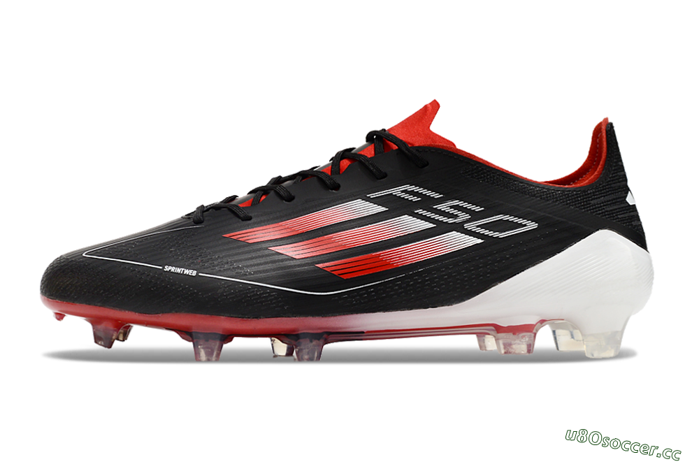 Men's Adidas F50 Elite FG Firm Ground Low-Tops Football Boots - Black/Red/White 0