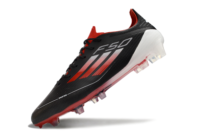 Men's Adidas F50 Elite FG Firm Ground Low-Tops Football Boots - Black/Red/White