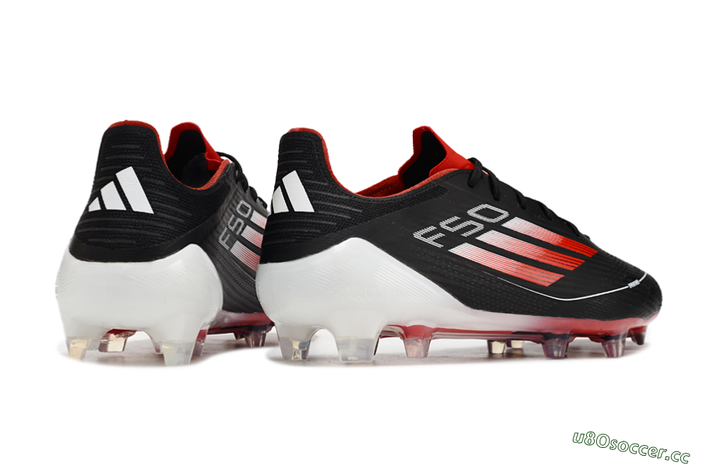 Men's Adidas F50 Elite FG Firm Ground Low-Tops Football Boots - Black/Red/White 6