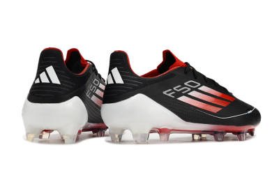 Men's Adidas F50 Elite FG Firm Ground Low-Tops Football Boots - Black/Red/White