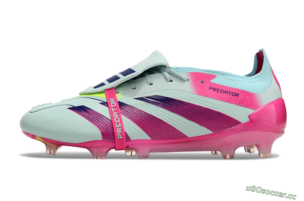Men's Adidas Predator Elite Foldover Tongue FG Firm Ground Low-Tops Football Boots - Blue/Purple/Pink 0