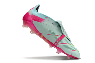 Men's Adidas Predator Elite Foldover Tongue FG Firm Ground Low-Tops Football Boots - Blue/Purple/Pink