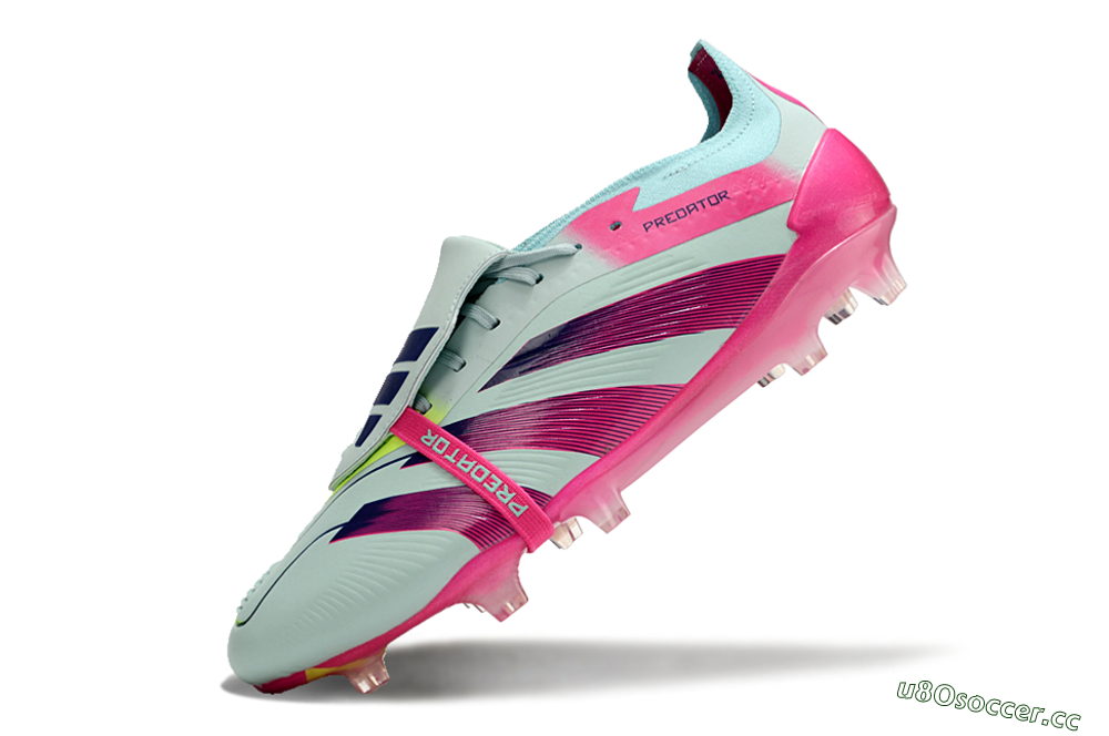 Men's Adidas Predator Elite Foldover Tongue FG Firm Ground Low-Tops Football Boots - Blue/Purple/Pink 5