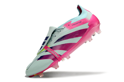 Men's Adidas Predator Elite Foldover Tongue FG Firm Ground Low-Tops Football Boots - Blue/Purple/Pink