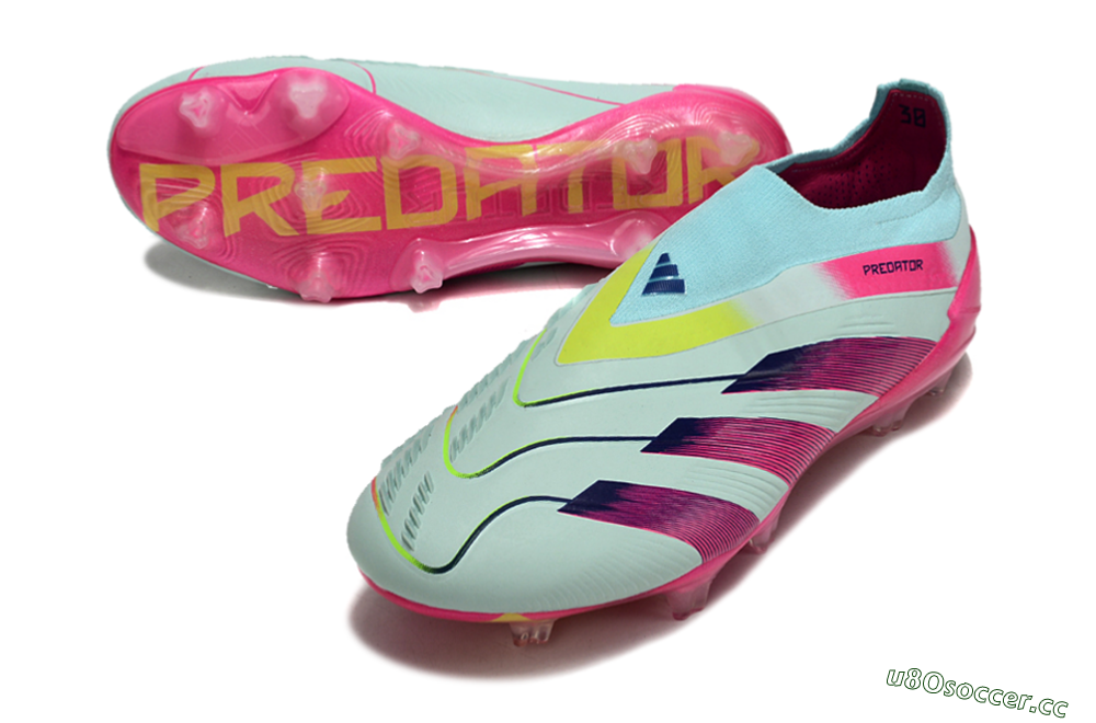 Men's Adidas Predator Accuracy+ FG Firm Ground Low-Tops Football Boots - Blue/Purple/Pink 3