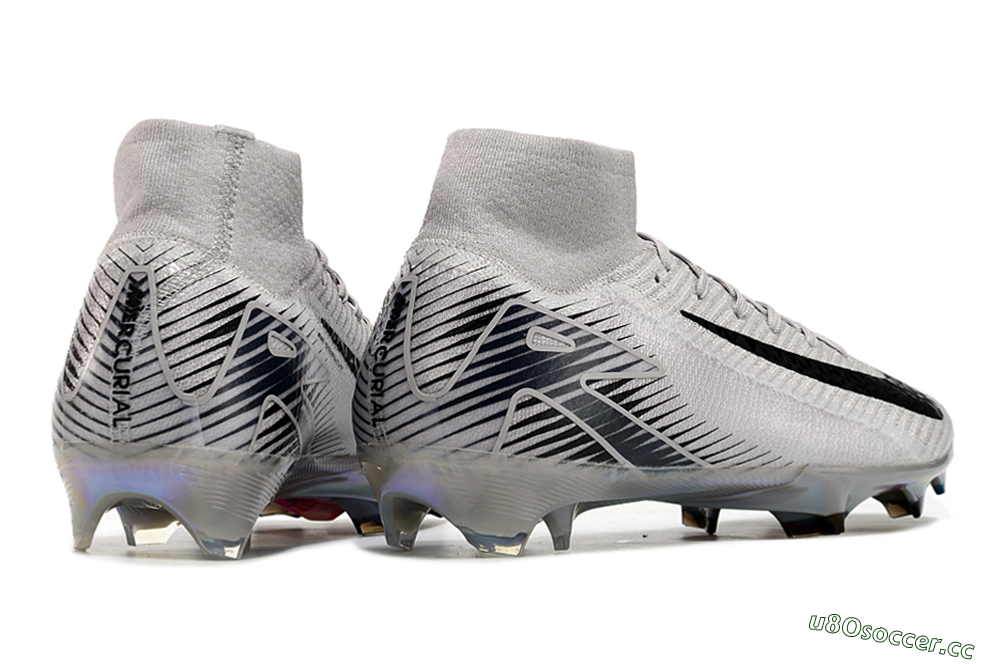 Men's Nike Air Zoom Mercurial Superfly 10 Elite FG Firm Ground High-Tops Football Boots - Grey/Black/Gold 6