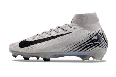 Men's Nike Air Zoom Mercurial Superfly 10 Elite FG Firm Ground High-Tops Football Boots - Grey/Black/Gold