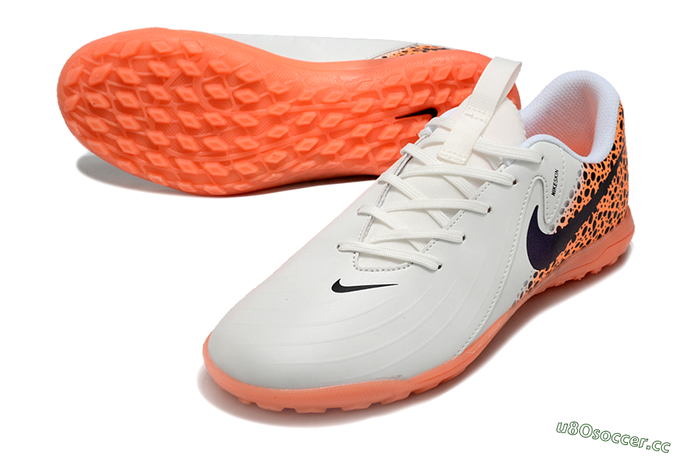 Men's Nike Jr. Phantom GX 2 Academy TF Artificial Turf Low-Tops Football Shoes - White/Black/Leopard 3