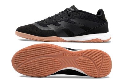Men's Adidas Predator Elite 24 IC Indoor & Futsal Low-Tops Football Shoes - Black/White/Brown