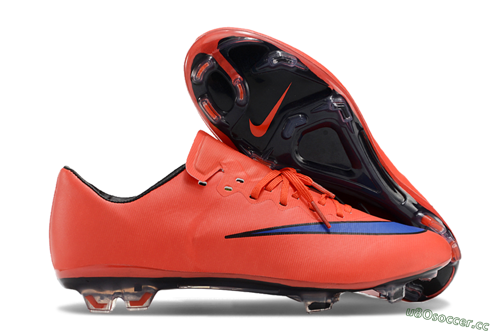 Men's Nike Mercurial Vapor 10 FG Firm Ground Low-Tops Football Boots - Red/Blue/Black 2