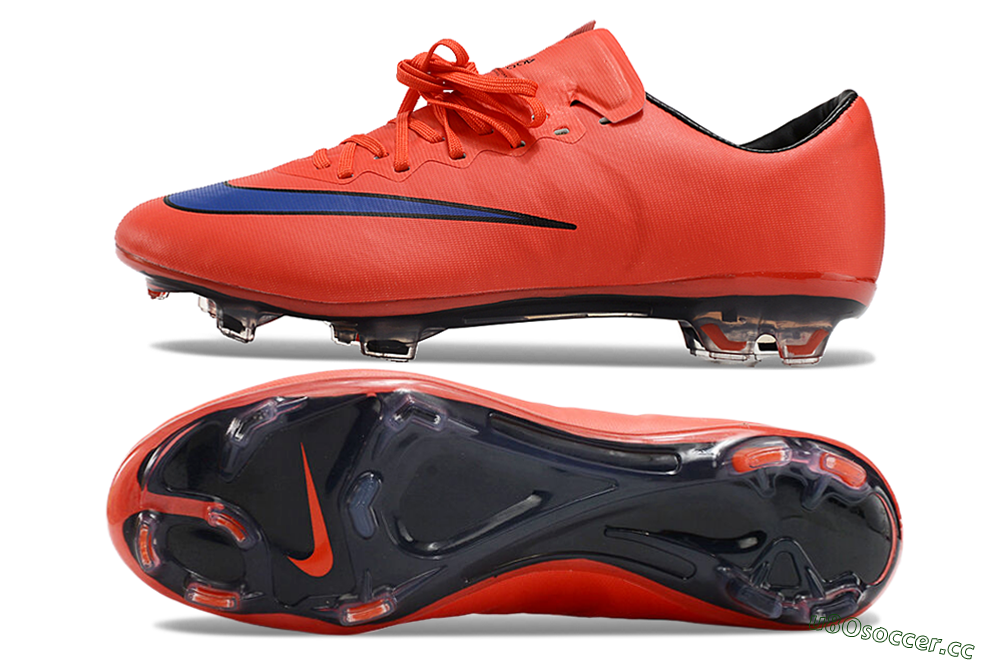 Men's Nike Mercurial Vapor 10 FG Firm Ground Low-Tops Football Boots - Red/Blue/Black 1